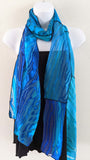 Silk Art Scarf Love Blues