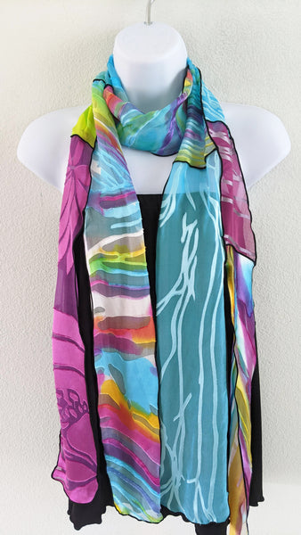 Silk Art Scarf  Sherbet